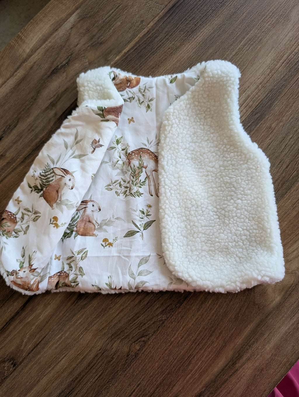 Gilet de berger réversible 18 mois 3 ans sherpa blanc ourson balançoire