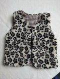 Gilet de berger réversible 4- 6 ans SHERPA leopard vichy marron