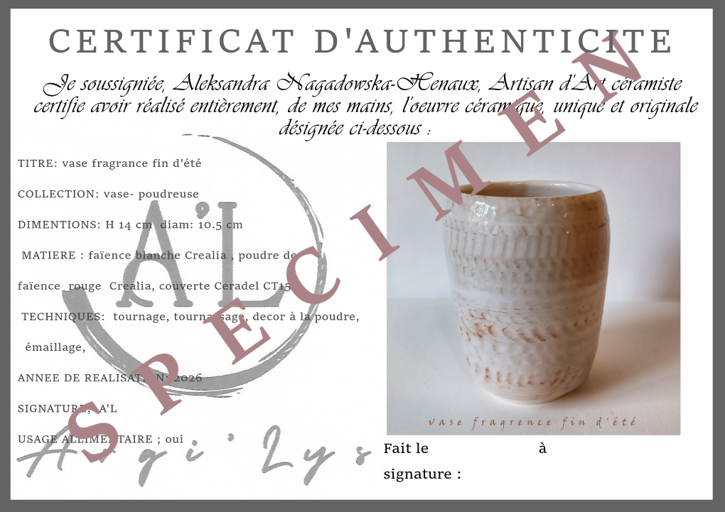 Vase Fragrance fin d'été