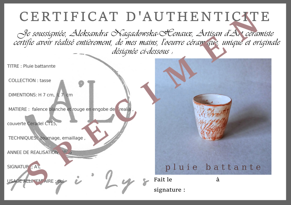 Tasse Pluie battante