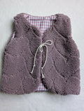 GILET DE BERGER 18 mois 3 ans SHERPA COEURS vichy rose