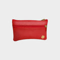 porte monnaie en cuir de pomme rouge