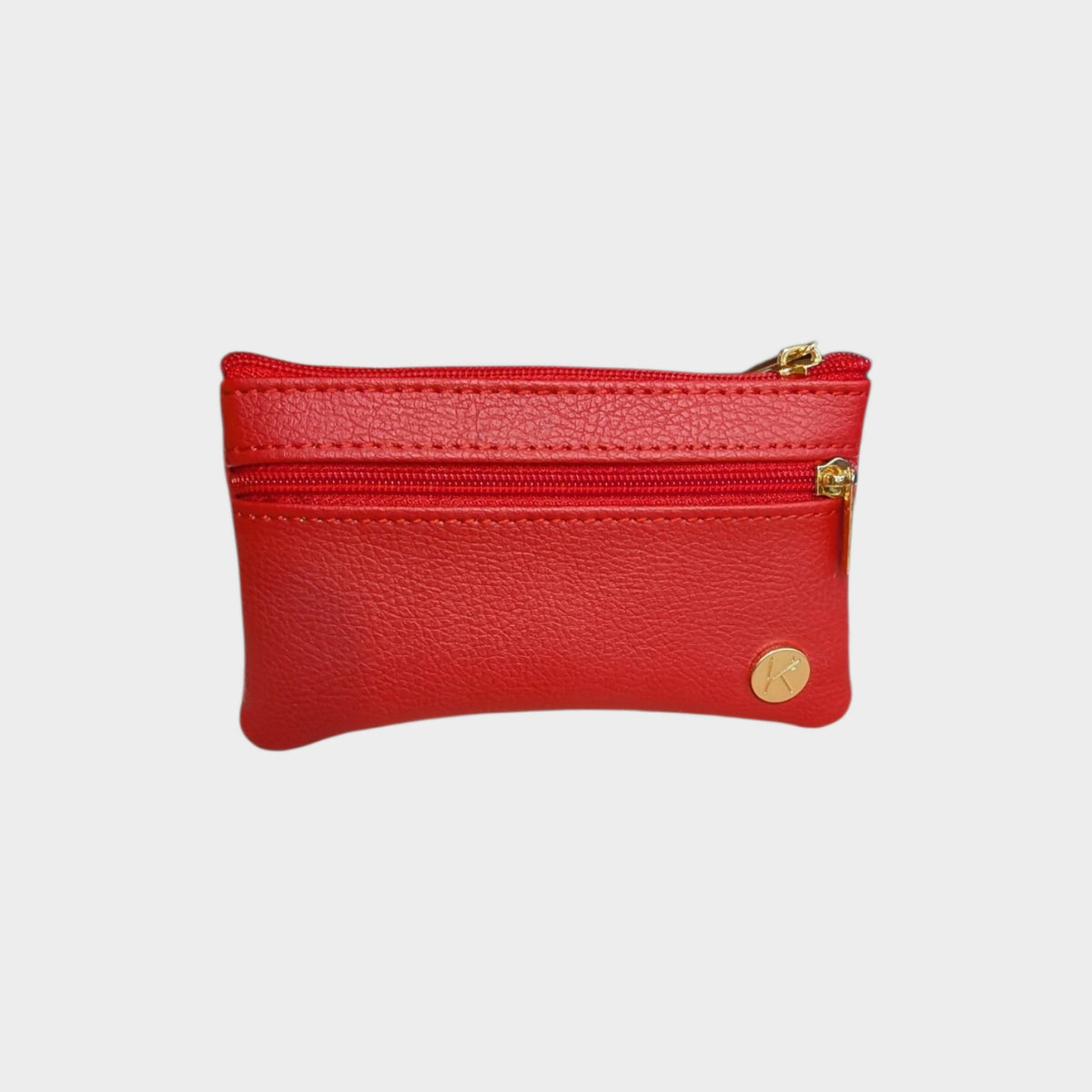 porte monnaie en cuir de pomme rouge