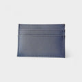 Porte cartes plat cuir de pomme bleu