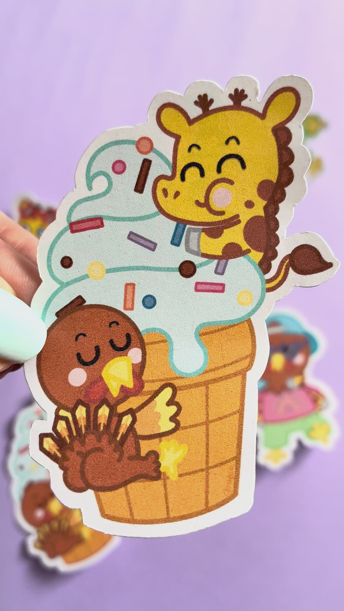 Stickers Girafette et Dindounet en vacances