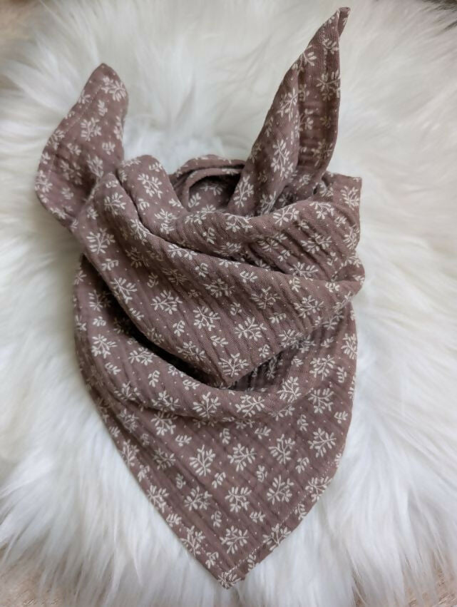 Foulard bébé enfant double gaze motifs gris