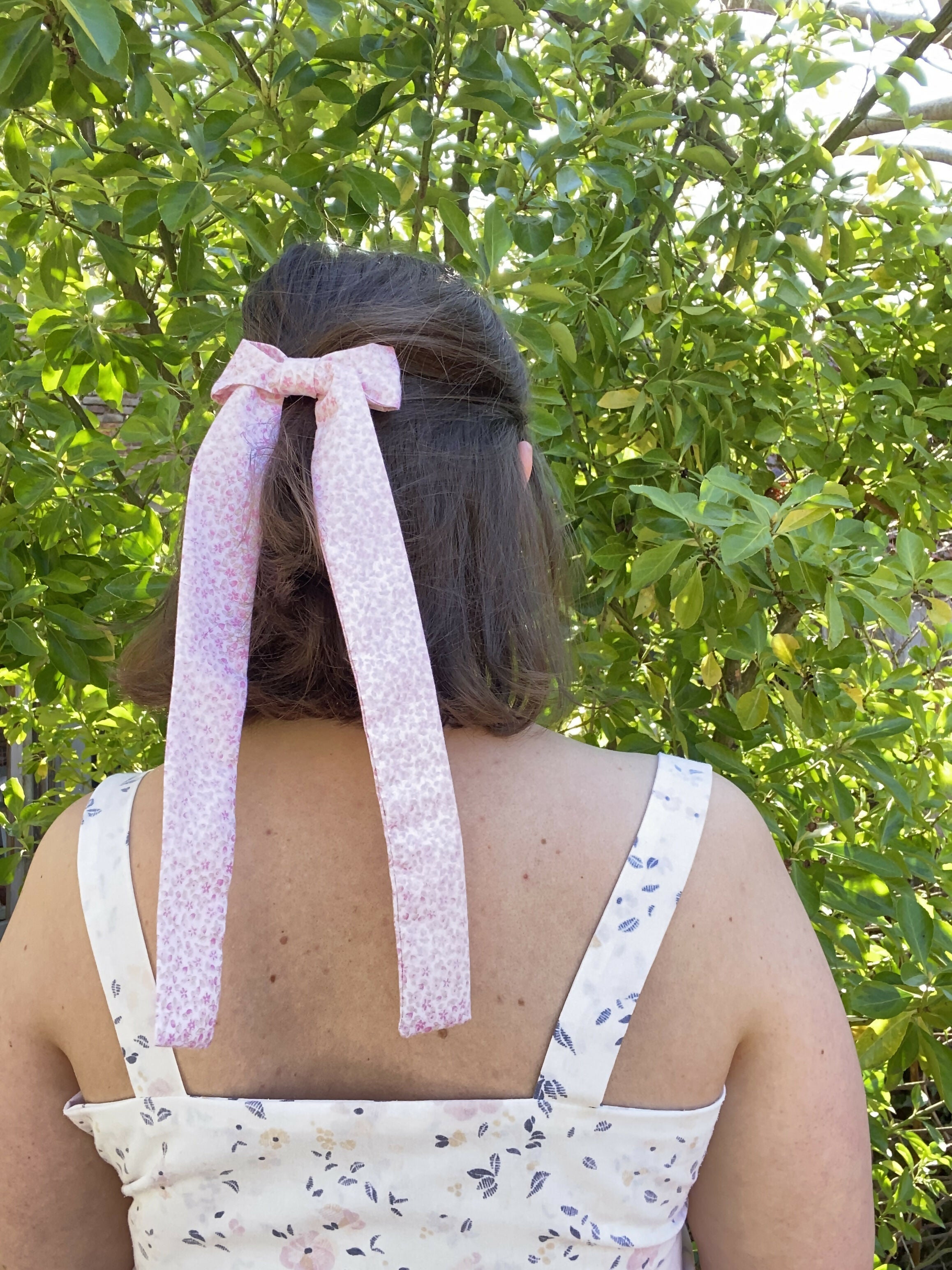 Barrette noeud upcyclée - Cosmos