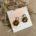 Créoles CLIPS & ses fleurs marron - beige
