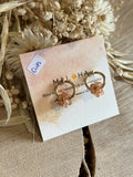 Créoles CLIPS fleurs orange