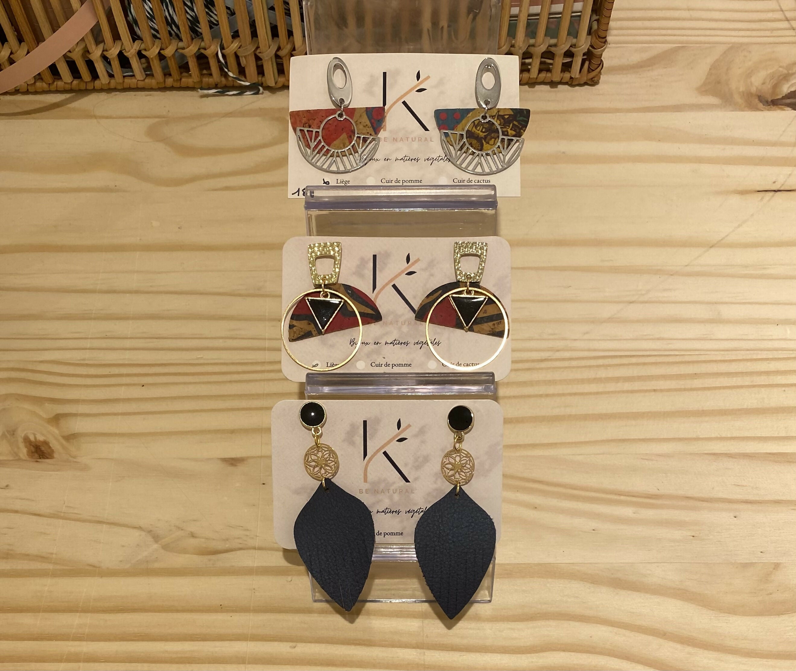 Boucles d'oreilles vegan 18 euros