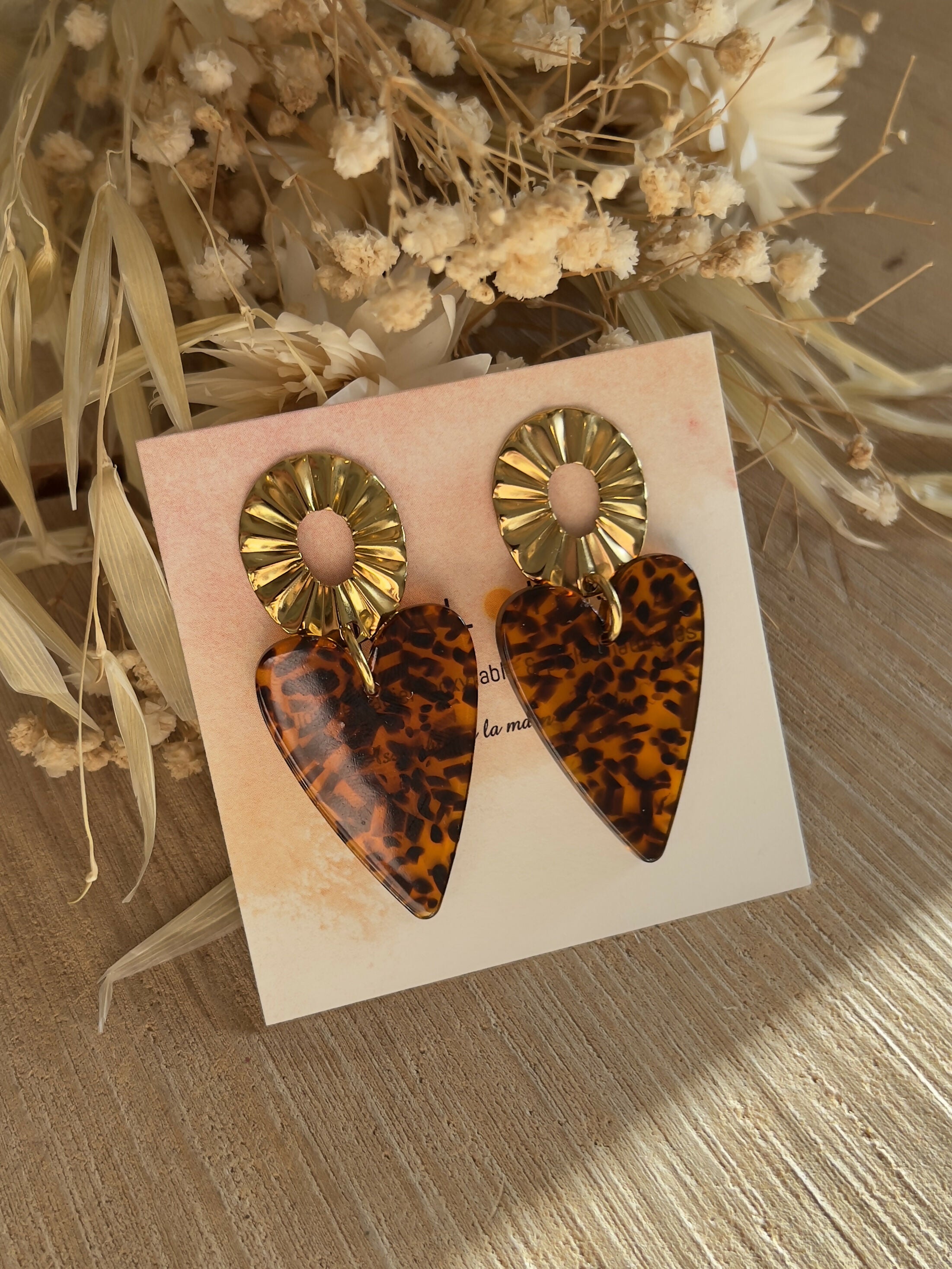BO coeurs mouchetés marron
