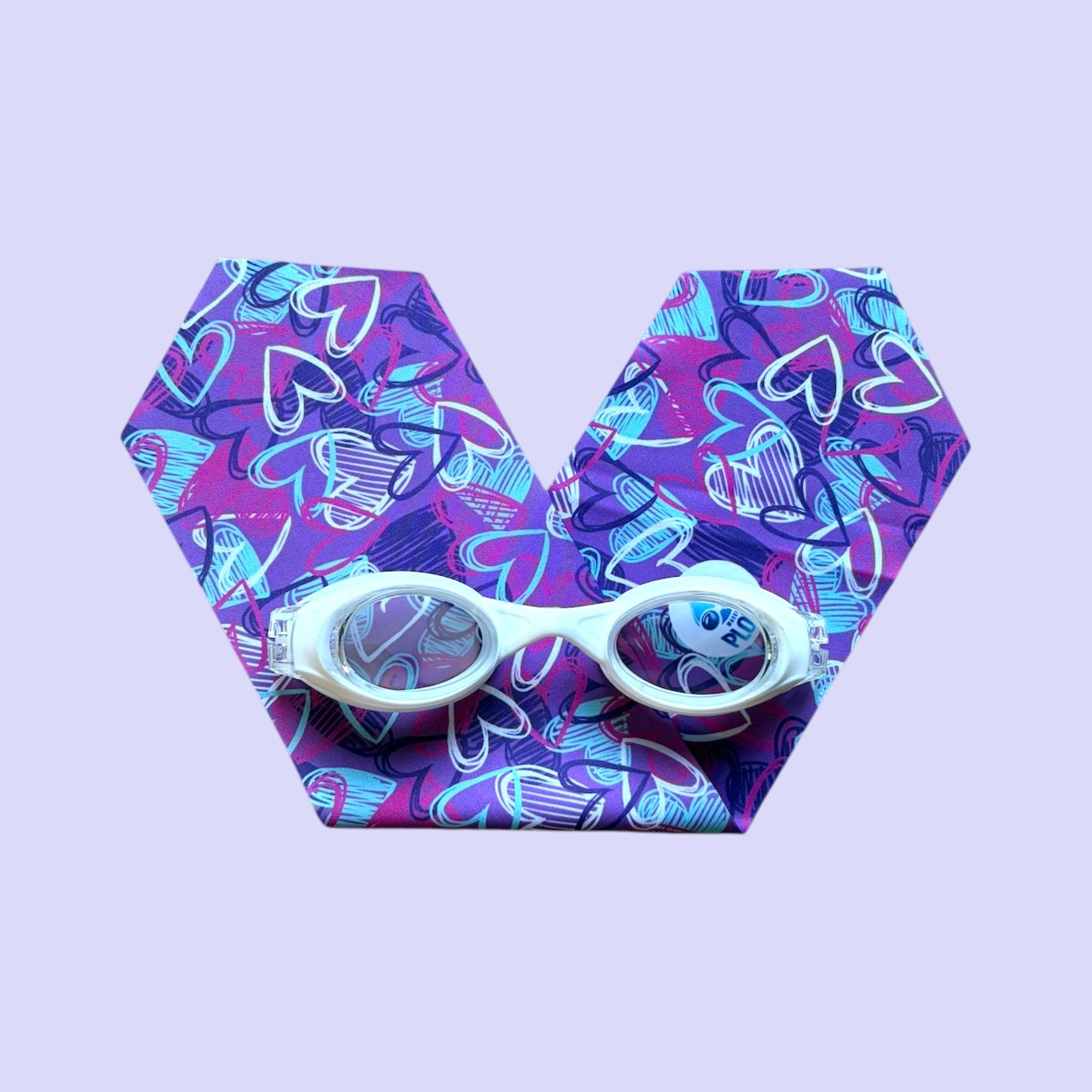 Coeurs Violets - Lunettes de piscine enfant