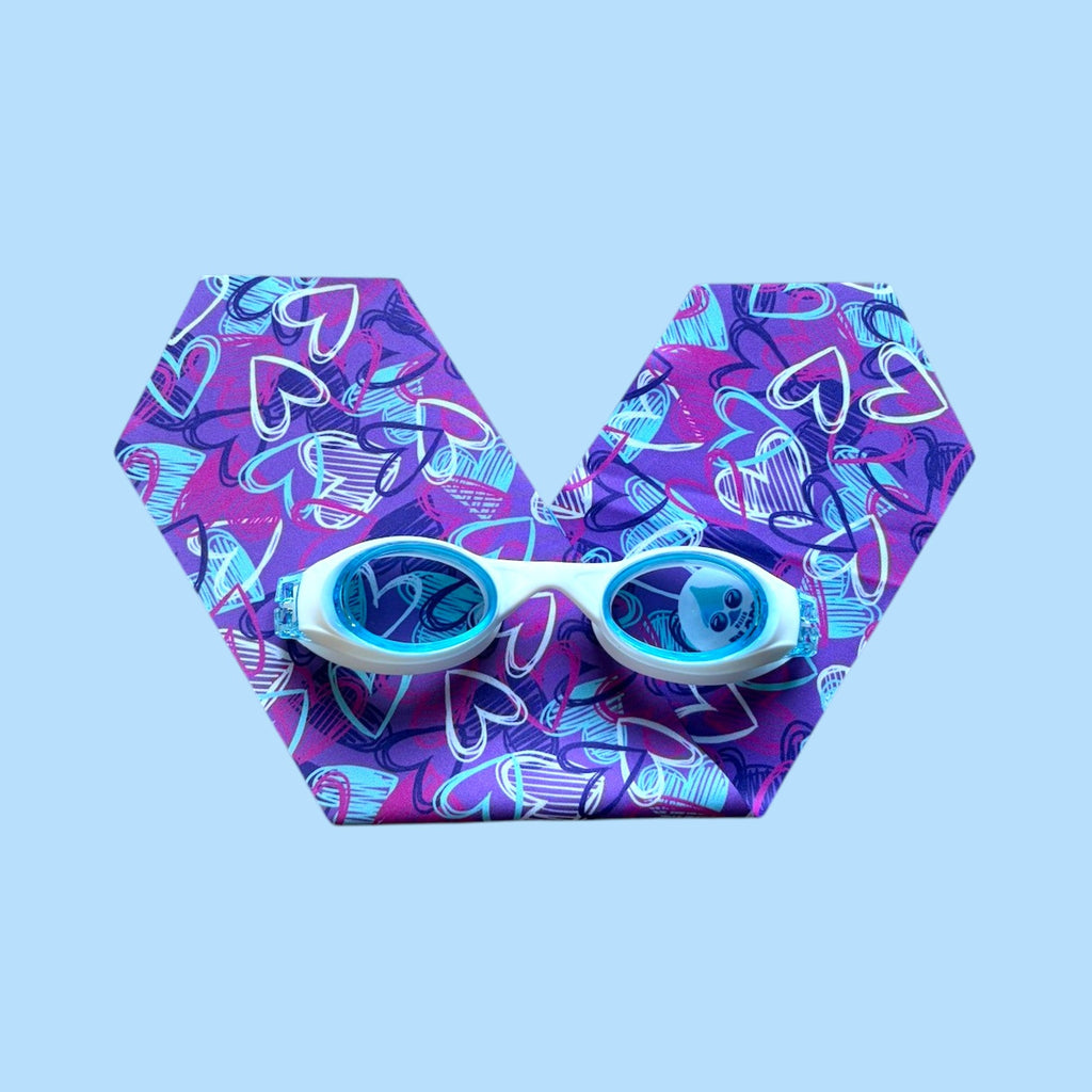 Coeurs Violets - Lunettes de piscine enfant