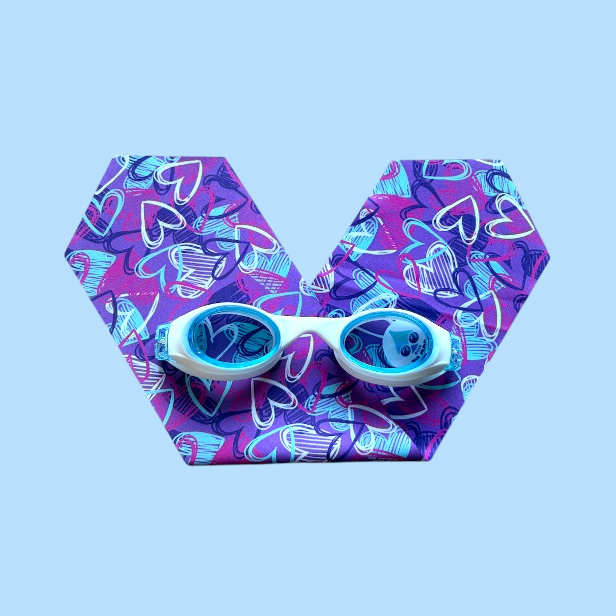 Coeurs Violets - Lunettes de piscine enfant