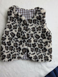 Gilet de berger réversible 18 mois 3 ans SHERPA leopard vichy marron