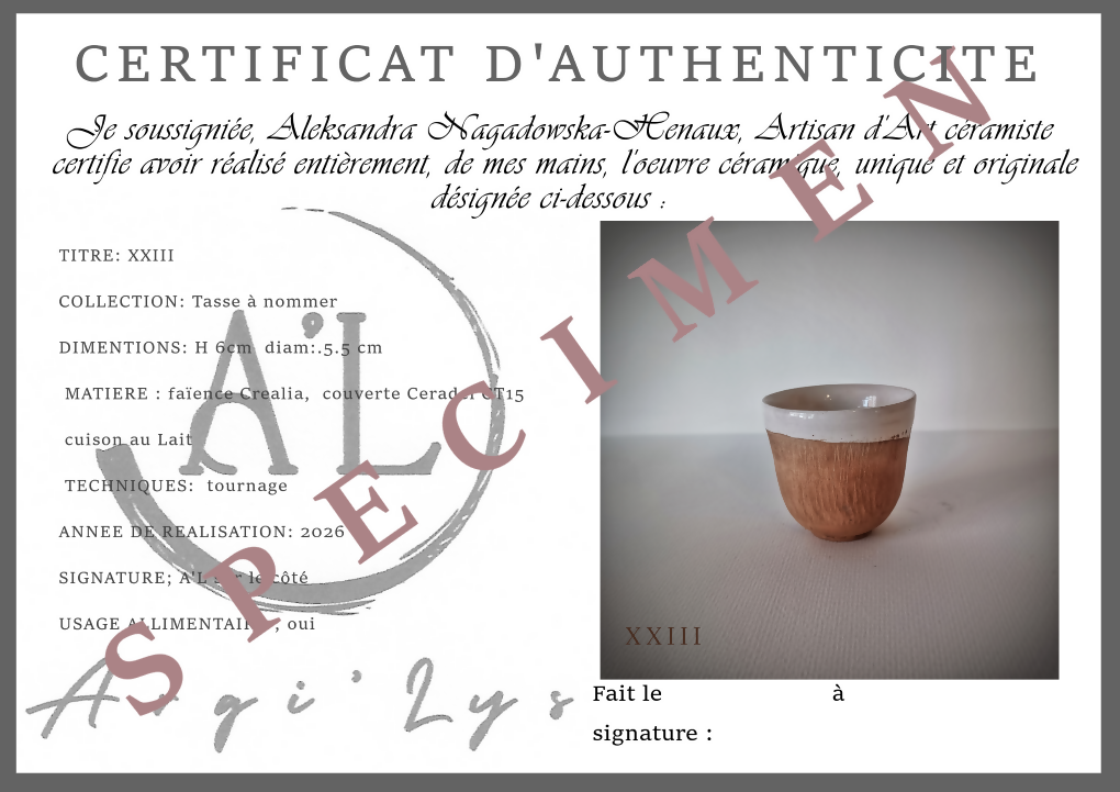 Tasse à nommer n° XXIII